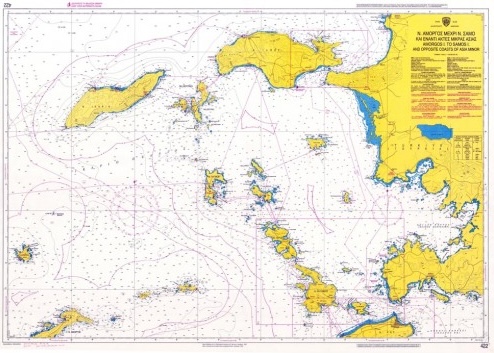 Amorgos to Samos & Asian Minor Coast Nautical Chart