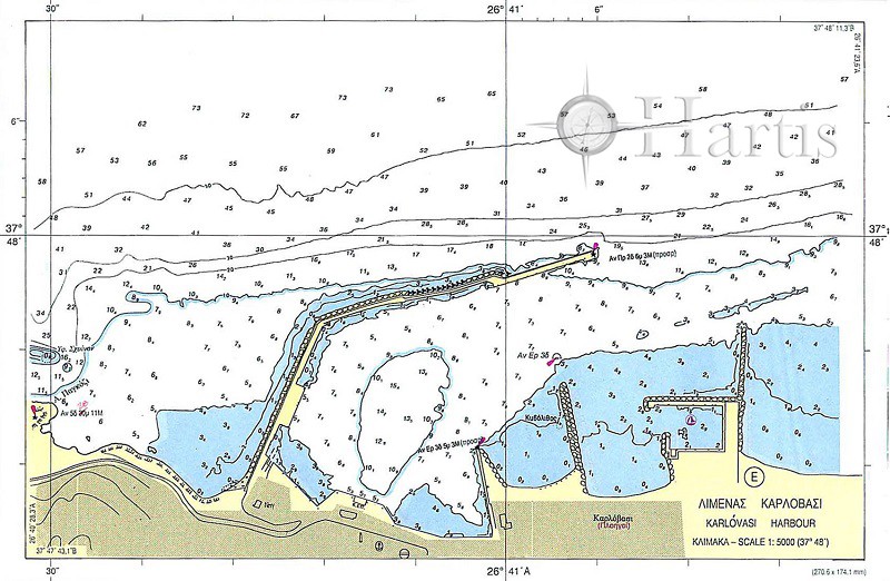Samos Strait - Samos Bays and Harbours Nautical Chart