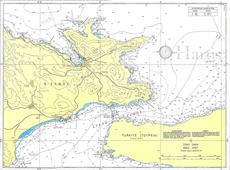 Samos Strait - Samos Bays and Harbours Nautical Chart