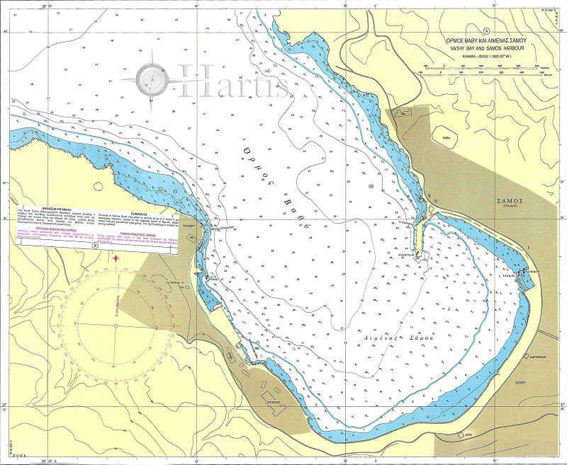 Samos Strait - Samos Bays and Harbours Nautical Chart