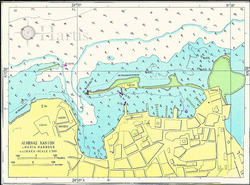 From Cape Drepanon to Chania Port (Kriti Island) Nautical Chart