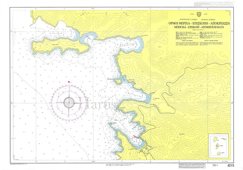 Mericha - Episkopi - Apokreiosi Bays (Kithnos Island) Nautical Chart