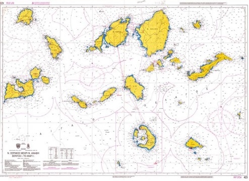 Serifos Island to Anafi Island Nautical Chart