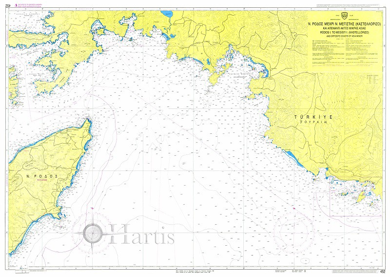 Rhodes to Megisti & Kastellorizo & Asia Minor Coast Nautical Chart