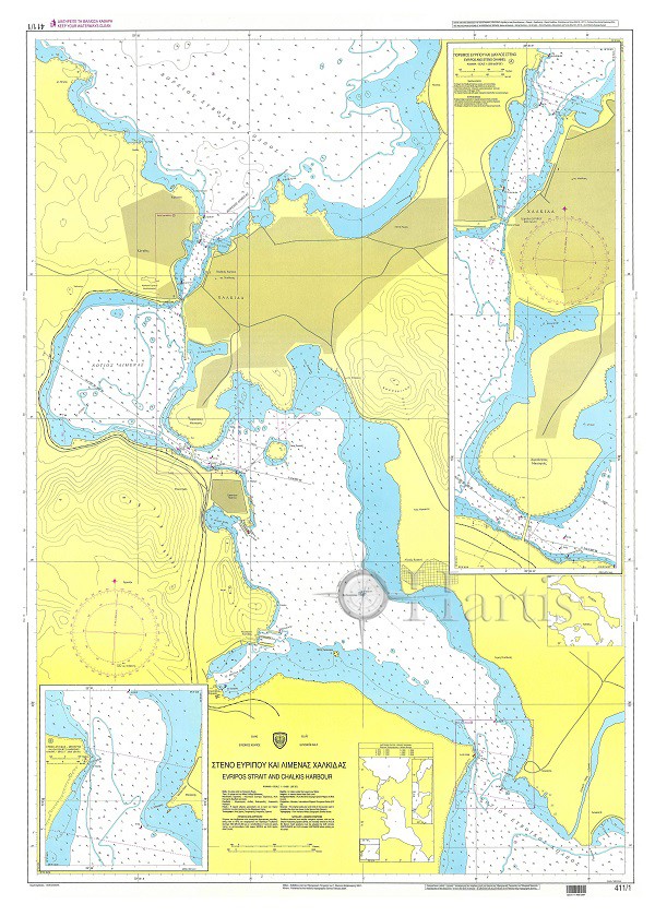 Evripos Strait and Chalkis Harbour Nautical Chart
