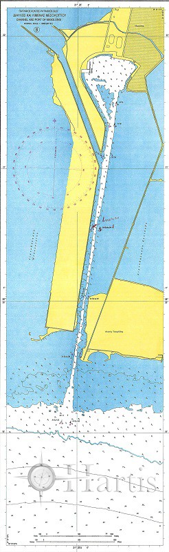 Echinades Islands - Channel and Port of Mesolongi Nautical Chart