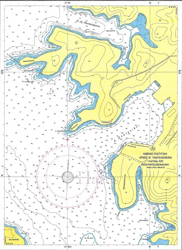 Echinades Islands - Channel and Port of Mesolongi Nautical Chart