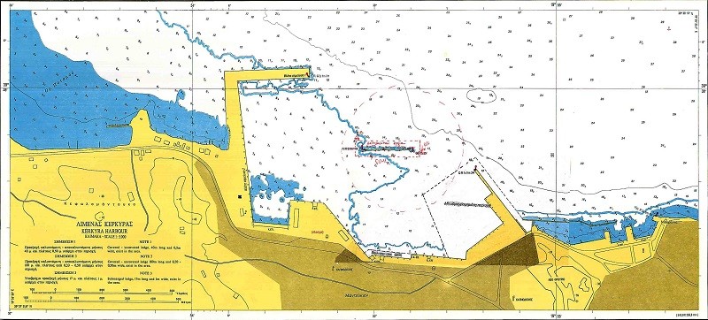 Πρόσγεια και Λιμένας Κέρκυρας, Ναυτικός Χάρτης
