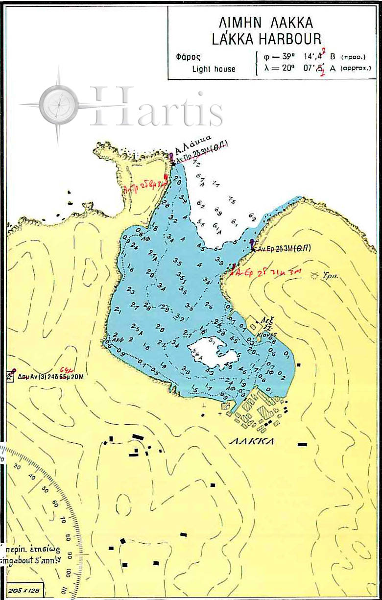 Όρμοι και Λιμένες Νήσου Παξών, Ναυτικός Χάρτης