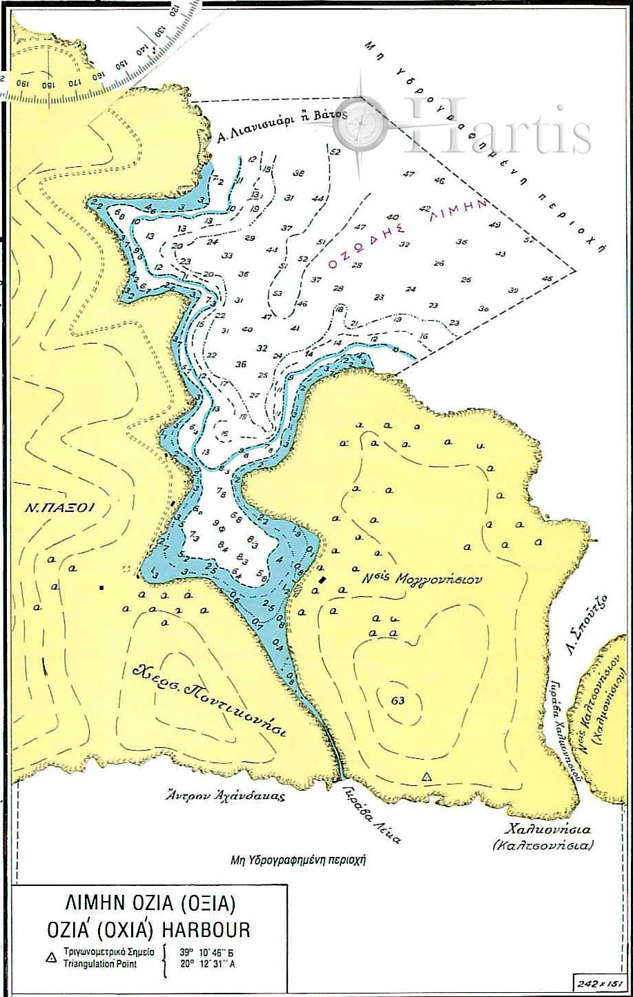 Όρμοι και Λιμένες Νήσου Παξών, Ναυτικός Χάρτης