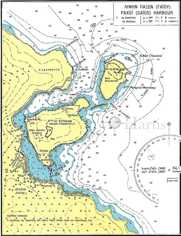 Όρμοι και Λιμένες Νήσου Παξών, Ναυτικός Χάρτης