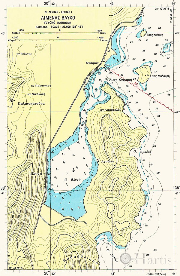 Διώρυγα Λευκάδος, Ναυτικός Χάρτης