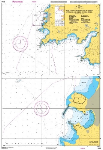 Approaches and Harbour of Myrina (Limnos Island) Nautical Chart