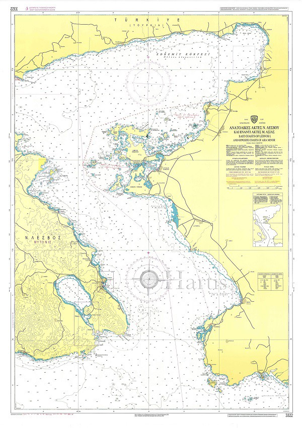 Ανατολικές Ακτές Νήσου Λέσβου και έναντι Ακτές Μικράς Ασίας, Ναυτικός Χάρτης