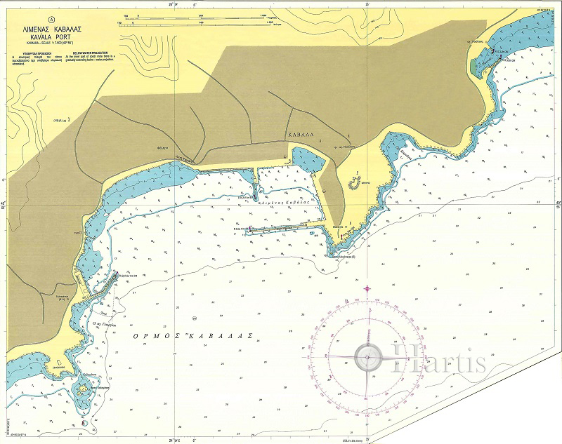 Kavala Gulf and Ports Nautical Chart