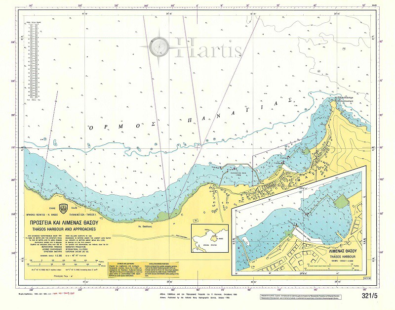 Πρόσγεια και Λιμένας Θάσου (Νήσος Θάσος), Ναυτικός Χάρτης
