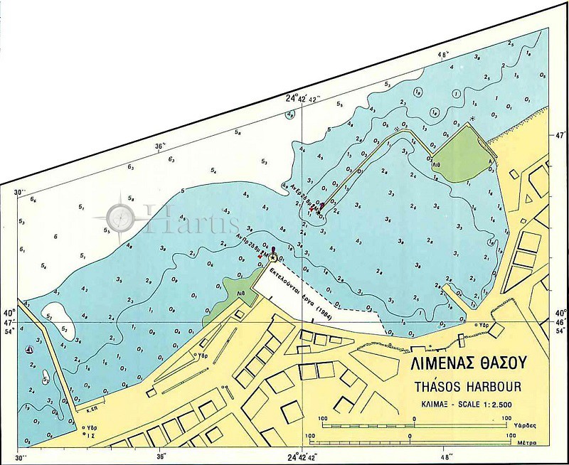 Πρόσγεια και Λιμένας Θάσου (Νήσος Θάσος), Ναυτικός Χάρτης