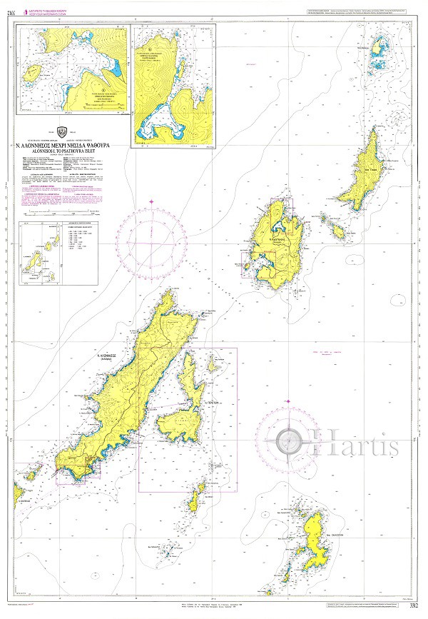 Alonissos to Psathoura Islet (Sporades Islands) Nautical Chart