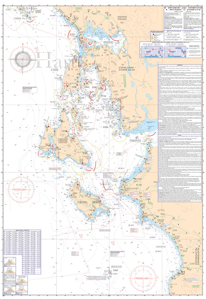 Antipaxoi to Kyparissia Pilot Nautical Chart